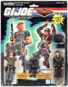 G.I. Joe A Real American Hero Outback (Survivalist) & Crazy Legs (Assault Trooper) - Night Force
