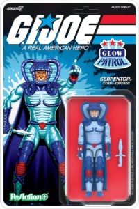 G.I. Joe Super7 ReAction Serpentor (Glow Patrol - Blue)