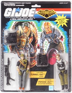 G.I. Joe A Real American Hero Tunnel Rat (E.O.D.) & Psyche-Out (Deceptive Warfare) - Night Force