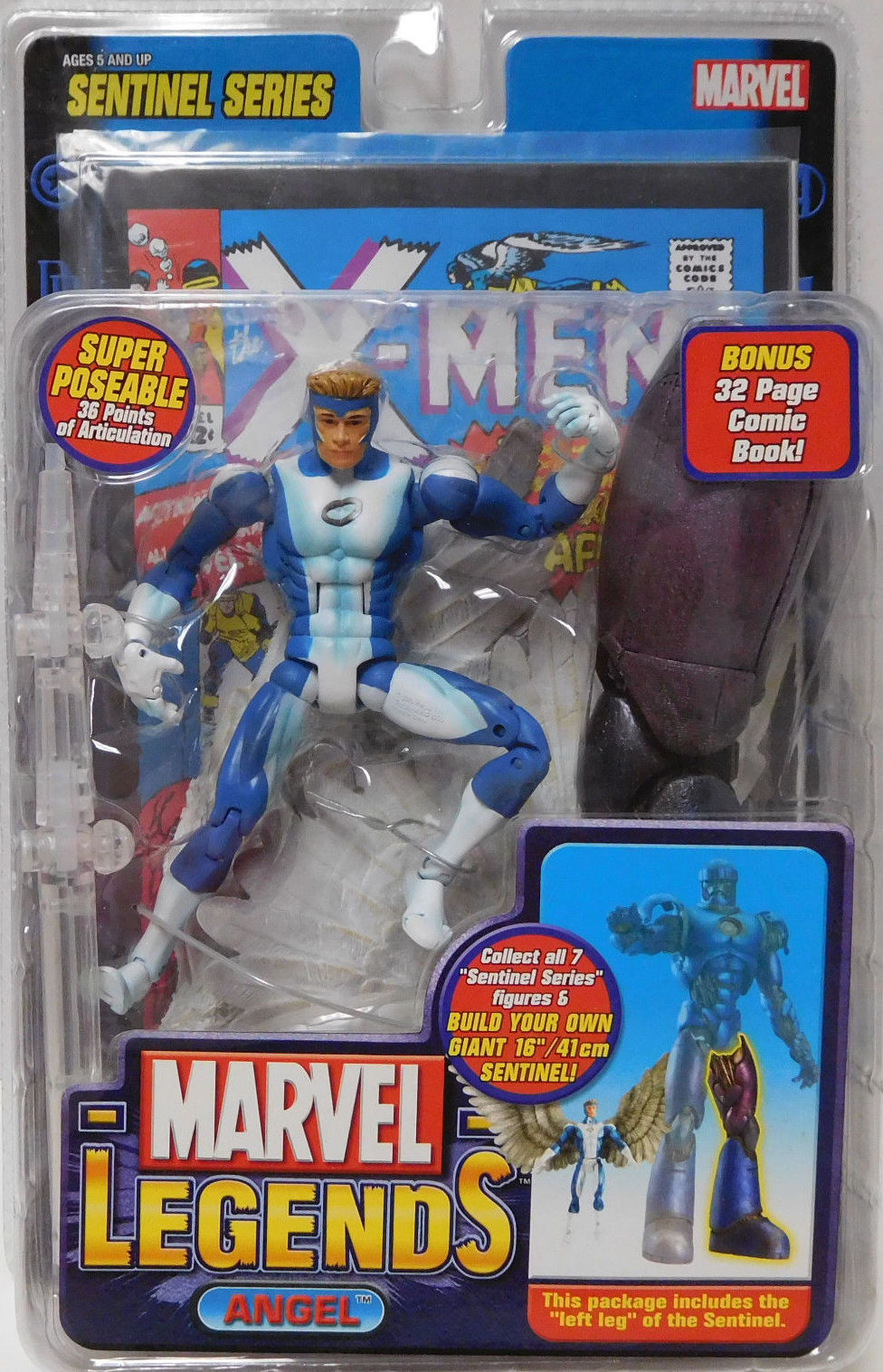 Marvel Legends Toybiz X-Men Sentinel BAF Series RED ANGEL 6" Action Figure 2 