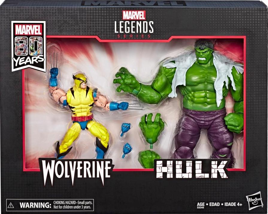 Marvel Legends 6" 80th Anniversary Hulk Vs Wolverine Action Figure 2-Pack 