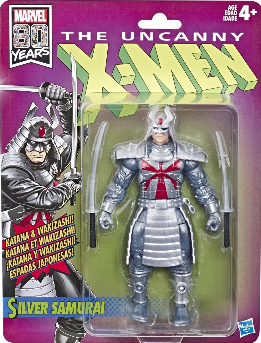 Marvel Vintage Series 3 The Uncanny X-men Hasbro Figura Samurai de Plata retro 