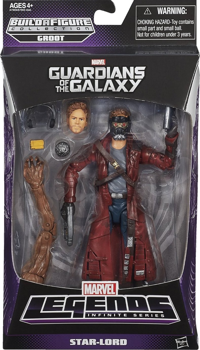 STAR-LORD PETER QUILL Marvel Legends Guardians of the Galaxy 6" Figure Groot BAF 