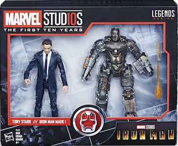 Marvel Legends Marvel Studios 10th Anniversary Iron Man Tony Stark and Mark I