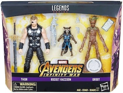 Thor, Rocket Raccoon and Groot 3 pack