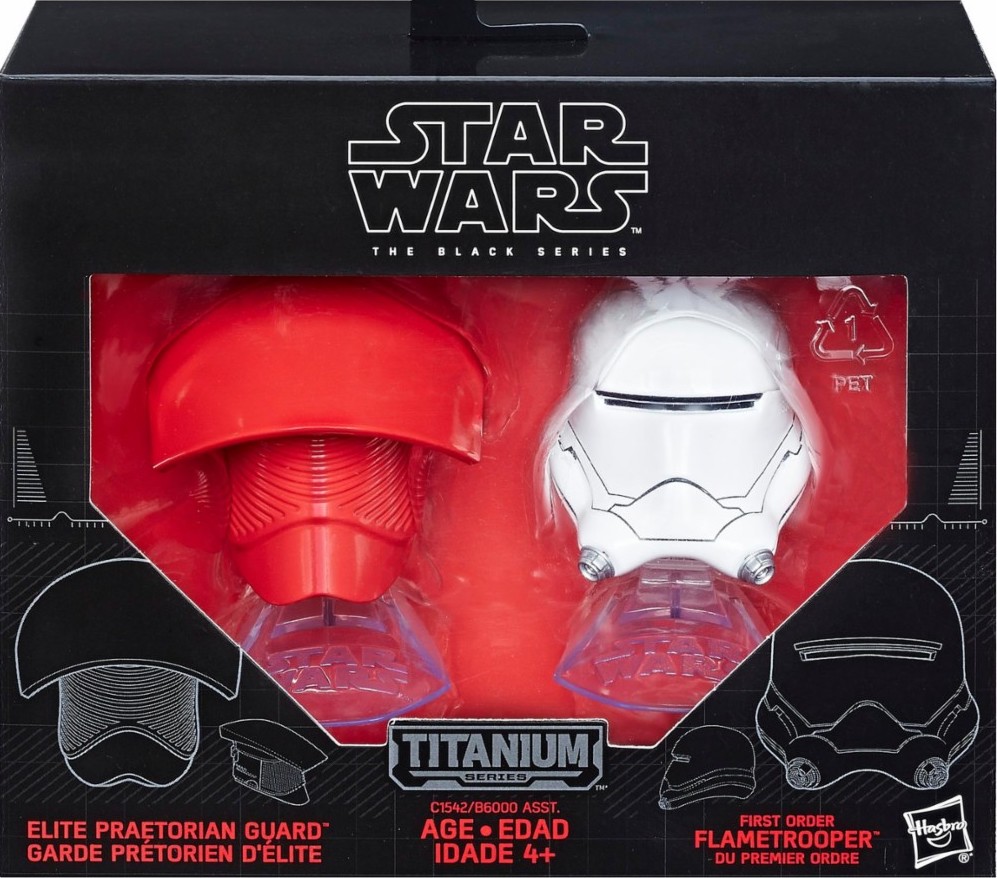 Star Wars Titanium Diecast Helmets Praetorian Guard & Flametrooper MISB NEW 