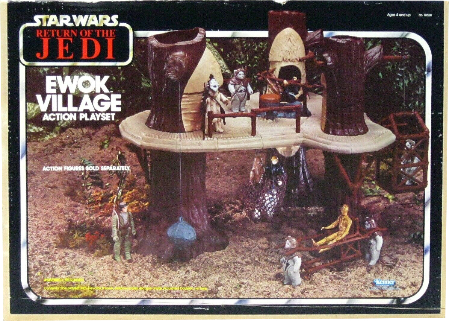 Vintage Star Wars Kenner ROTJ Ewok Village Set of 3 Outside Tree Platforms Part 