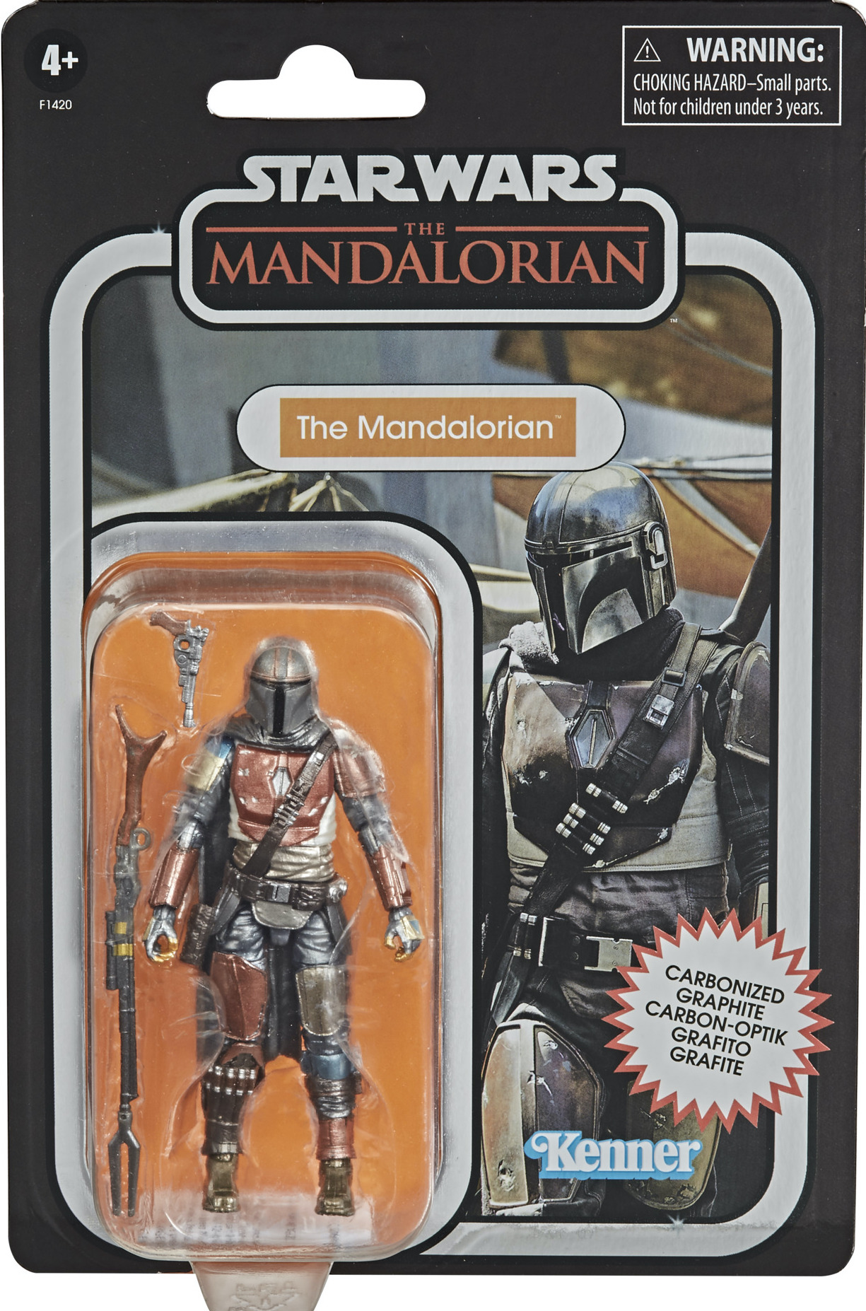 Star Wars Vintage Mandalorian Carbonized Carbon Hasbro Graded Figure Ukg Afa Fg 