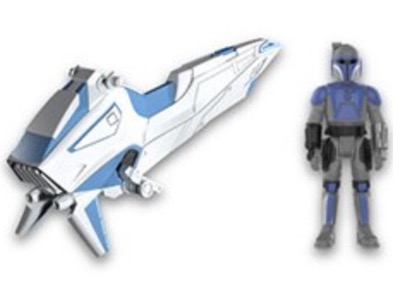 Star Wars Micro Galaxy Squadron Balutar Swoop with Mandalorian Warrior thumbnail