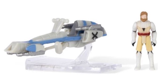 Star Wars Micro Galaxy Squadron BARC Speeder Bike with General Obi-Wan Kenobi