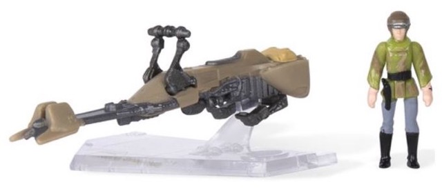 Star Wars Micro Galaxy Squadron Endor Speeder Bike with Leia Organa