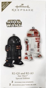 Star Wars Hallmark R2-Q5 and R2-A3