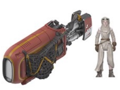 Star Wars Micro Galaxy Squadron Rey's Speeder with Rey thumbnail