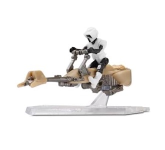 Star Wars Micro Galaxy Squadron Speeder Bike (Endor) with Scout Trooper thumbnail