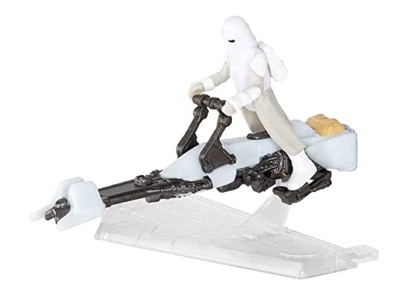Star Wars Micro Galaxy Squadron Speeder Bike (Hoth) with Snowtrooper