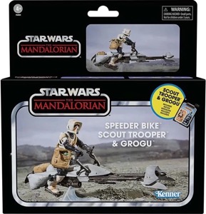 Star Wars The Vintage Collection Speeder Bike, Scout Trooper & Grogu