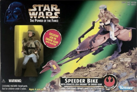 Star Wars Power of the Force Speeder Bike (with Princess Leia Organa In Endor Gear)