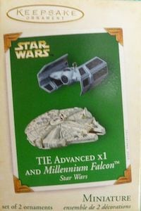 Star Wars Hallmark Tie Advanced and Millenium Falcon
