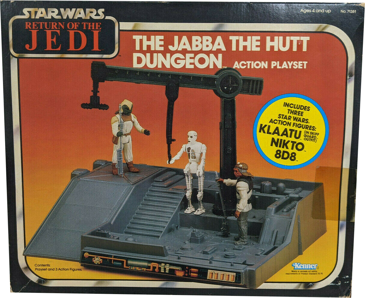 Star Wars Vintage El Jabba The Hutt Dungeon Acción Playset Vitrina 