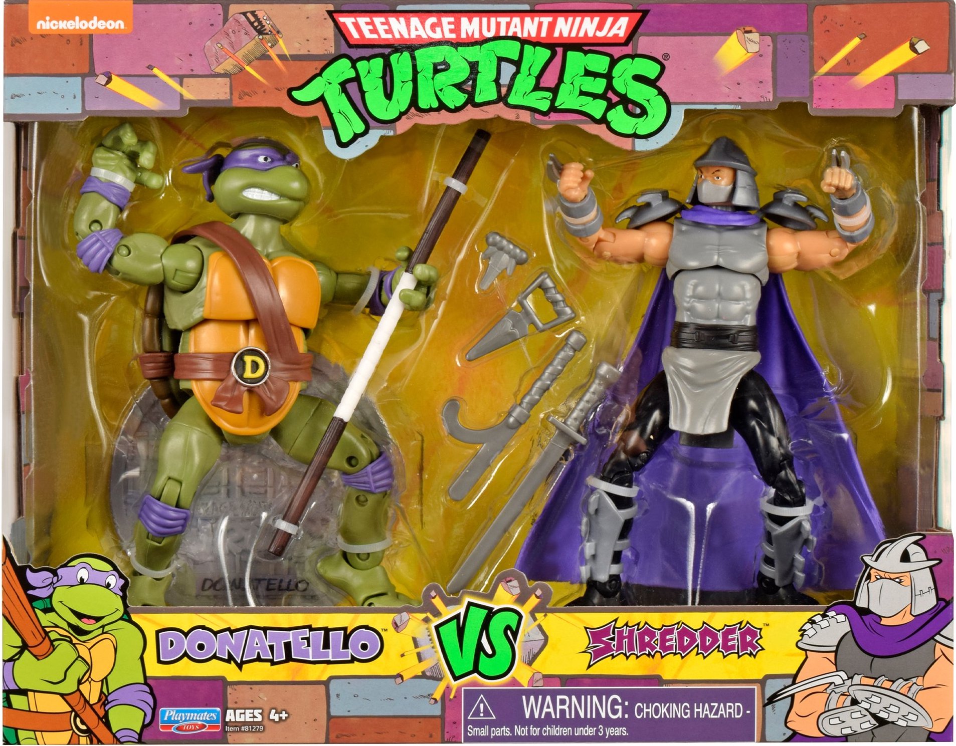 Teenage Mutant Ninja Turtles Playmates Donatello vs Shredder