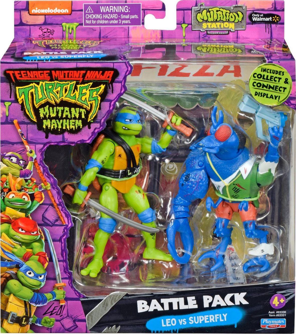 Teenage Mutant Ninja Turtles Playmates Mutant Mayhem Leo vs Superfly  (Battle Pack)