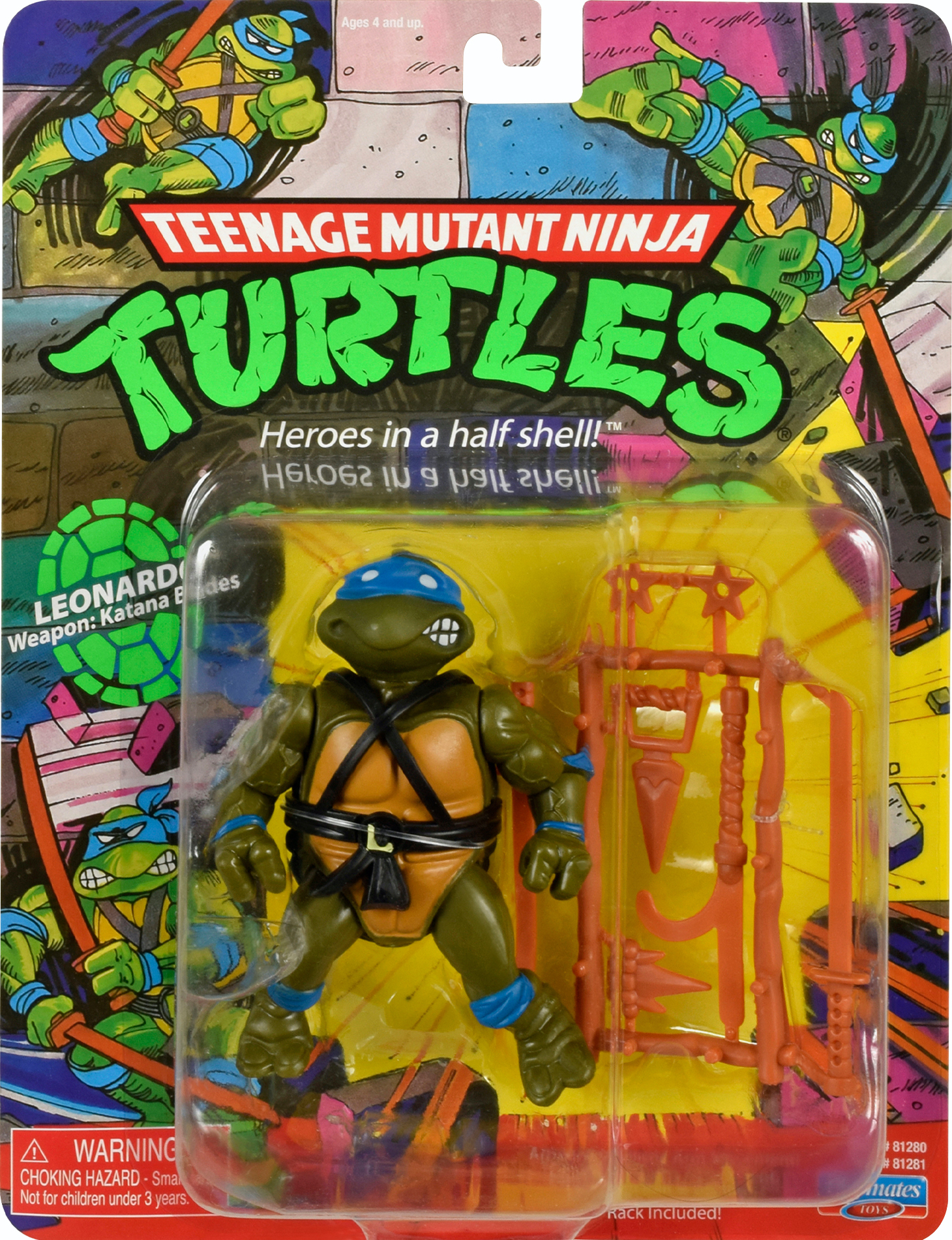 Teenage Mutant Ninja Turtles: 4” Original Classic Storage Shell Leonardo  Basic Figure by Playmates Toys