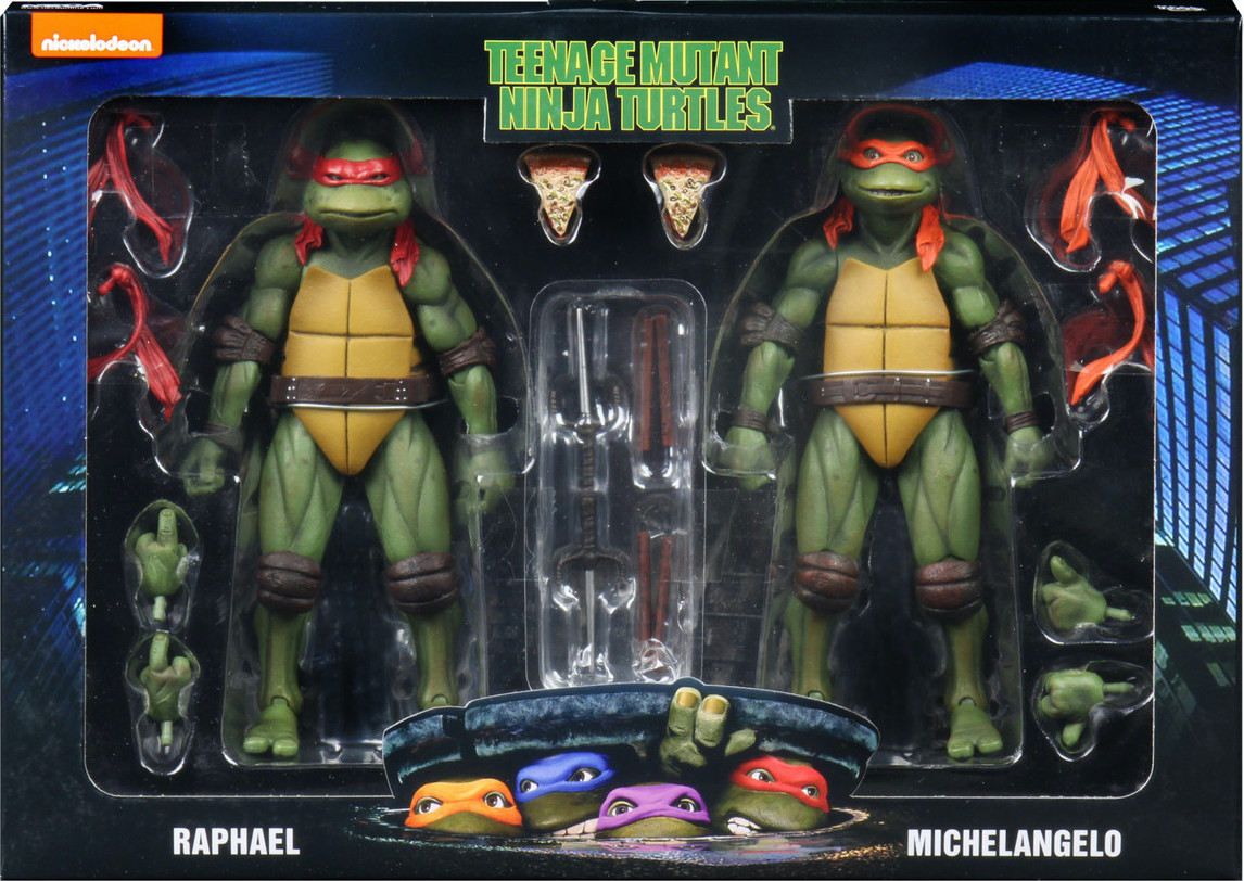 Teenage Mutant Ninja Turtles NECA Raphael and Michelangelo (90s Movie)