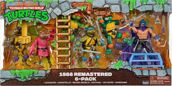 Teenage Mutant Ninja Turtles Playmates 1988 Remastered Figure 6 Pack