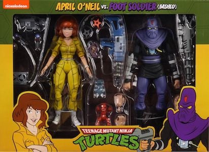 Teenage Mutant Ninja Turtles NECA April O'Neil vs Foot Soldier (Cartoon) - Bashed