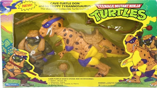 Teenage Mutant Ninja Turtles Playmates Cave-Turtle Don and his Trippy Tyrannosaurus