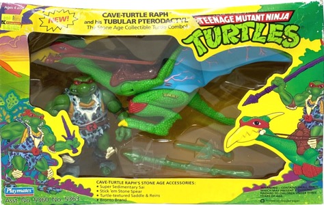 Teenage Mutant Ninja Turtles Playmates Cave Turtle Raph and his Tubular Pterodactyl