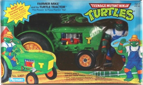 Teenage Mutant Ninja Turtles Playmates Farmer Mike with Turtle Tractor