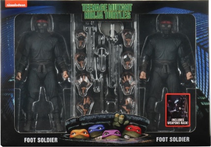 Teenage Mutant Ninja Turtles NECA Foot Soldier's 2 Pack with Weapons Rack (90s Movie)
