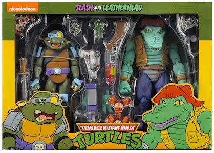 Teenage Mutant Ninja Turtles NECA Leatherhead and Slash (Cartoon)