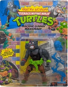 Teenage Mutant Ninja Turtles Playmates Machine Gunnin' Rocksteady