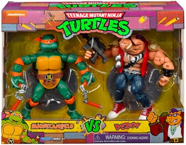 Teenage Mutant Ninja Turtles Playmates Michelangelo vs Bebop