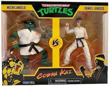 Teenage Mutant Ninja Turtles Playmates Michelangelo vs Danny LaRusso (Cobra Kai)
