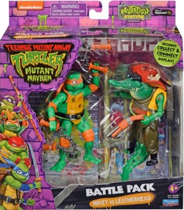 Teenage Mutant Ninja Turtles Playmates Mutant Mayhem Mikey vs Leatherhead (Battle Pack)