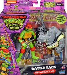 Teenage Mutant Ninja Turtles Playmates Mutant Mayhem Raph vs Rocksteady (Battle Pack)