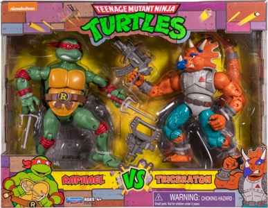 Teenage Mutant Ninja Turtles Playmates Raphael vs Triceraton
