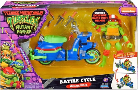 Teenage Mutant Ninja Turtles Playmates Mutant Mayhem Raphael with Battle Cycle