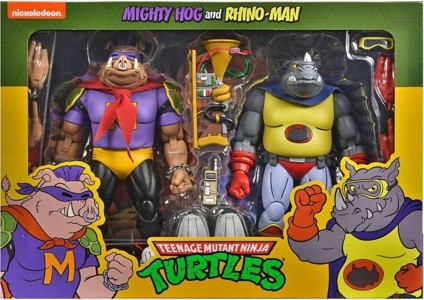 Teenage Mutant Ninja Turtles NECA Rhino-Man & Mighty Hog (Cartoon)