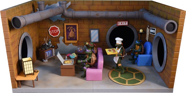 Teenage Mutant Ninja Turtles NECA Sewer Lair Living Room Diorama (Cartoon) thumbnail