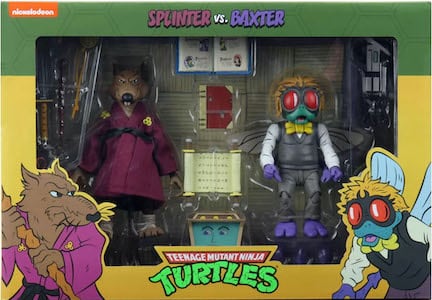 Teenage Mutant Ninja Turtles NECA Splinter vs Baxter (Cartoon)