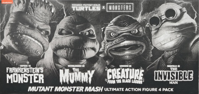 Teenage Mutant Ninja Turtles NECA Universal Monsters Black & White 4 Pack